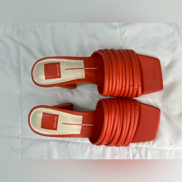 Dolce Vita priana Orange Heeled Mules sandals size 7.5 - Picture 8 of 13